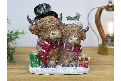 Festive Highland Cows