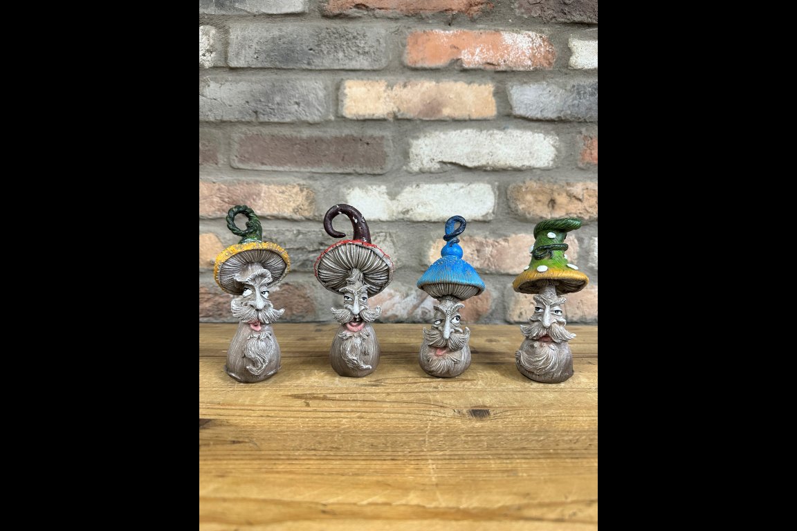 Set Of Four Mushroom People