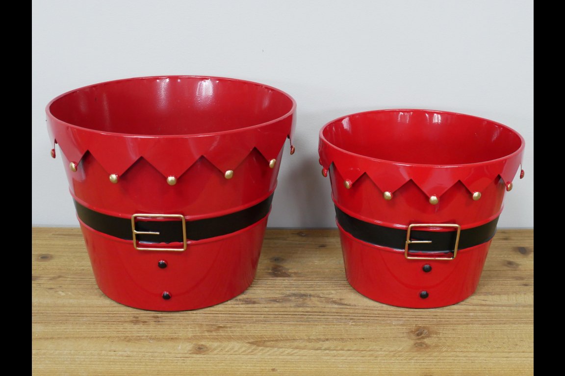 Set Of Two Santa Planters