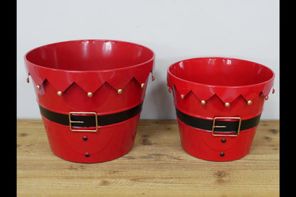 Set Of Two Santa Planters