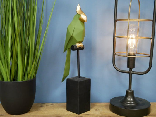 Green Bird On Stand