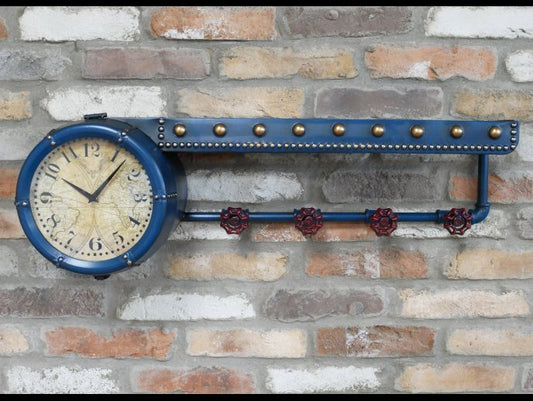 Shelf With Clock & Hooks