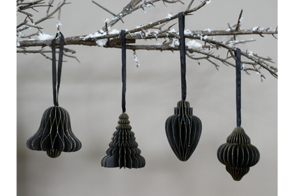 Set Of 4 Decorations (8cm) - Black