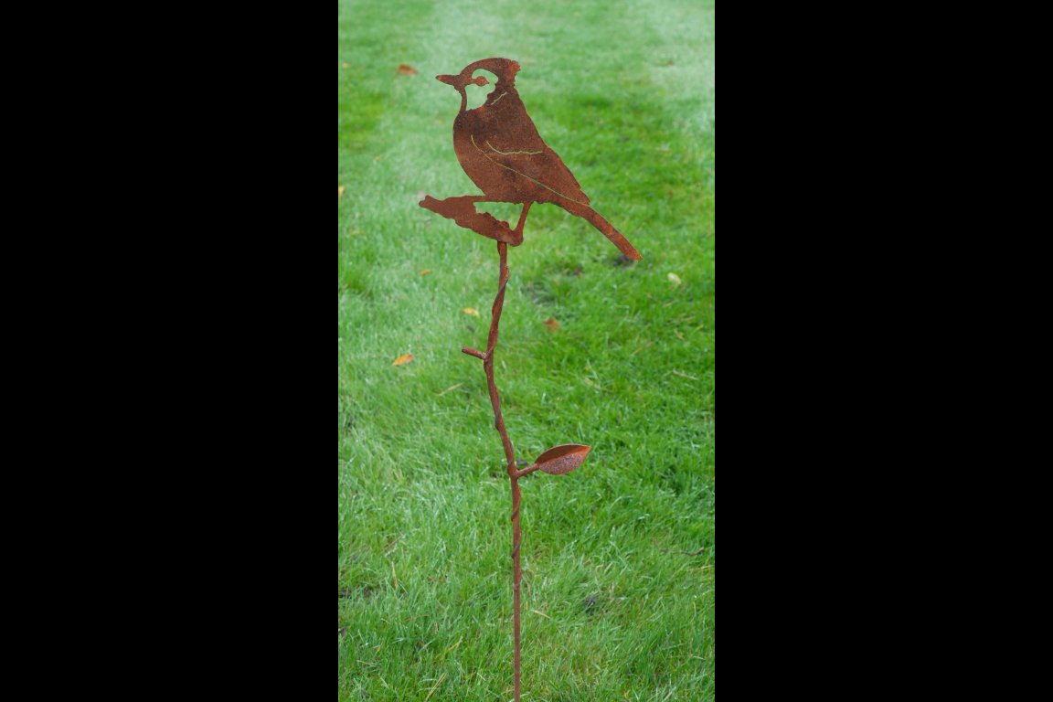 Rusty Bird On Branch Stake