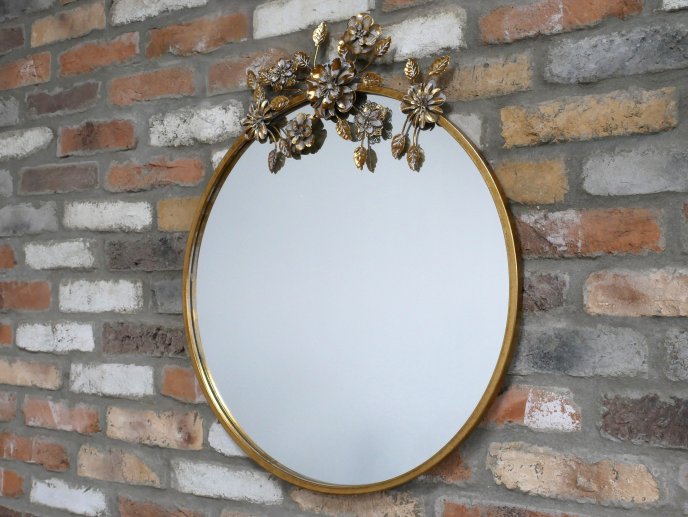 Mirror With Flower Decoration