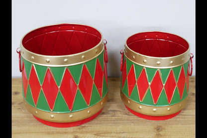 Set Of Two Drum Planters