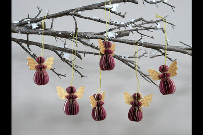 Set Of 6 Angels - Red