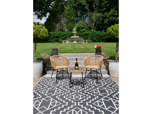 Rattan Table & Two Chairs