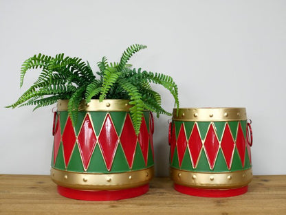 Set Of Two Drum Planters