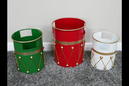 Set Of 3 Drum Bins / Planters