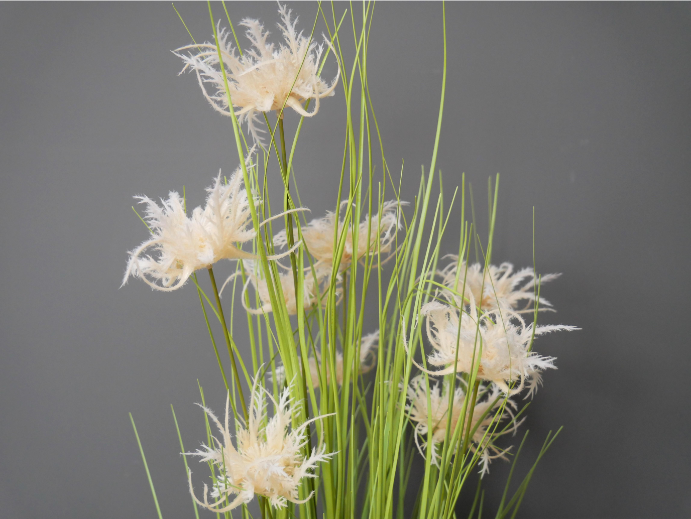 Artificial Grass With White Flowers