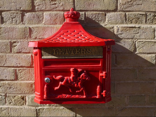 Aluminium Wall Post Box Red