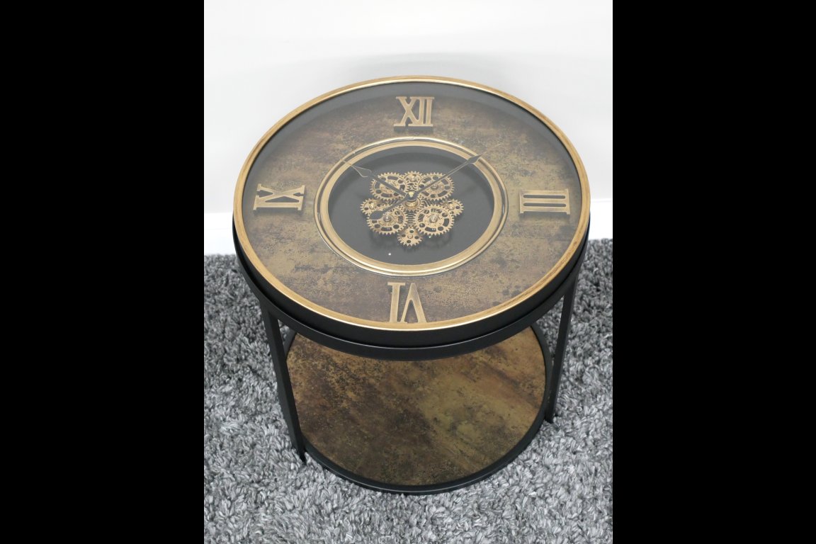 Clock With Cogs Side Table