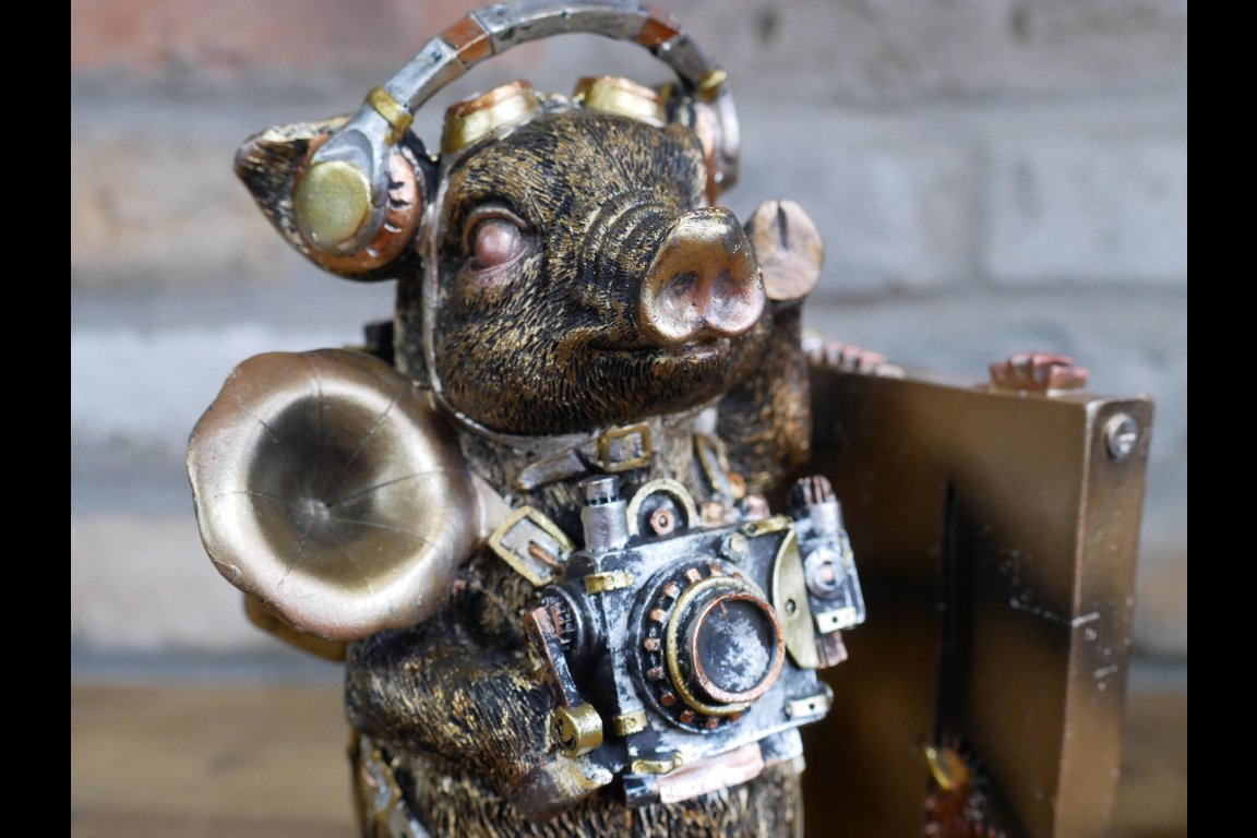 Steampunk Pig Bookends