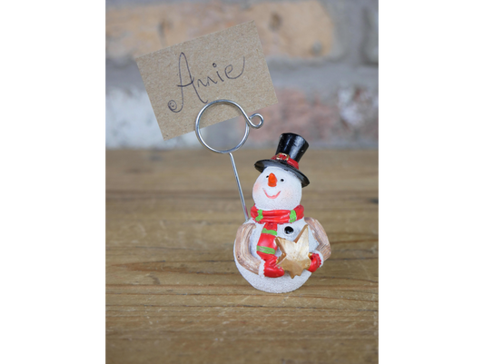 Set Of 4 Snowman Name Card Holders