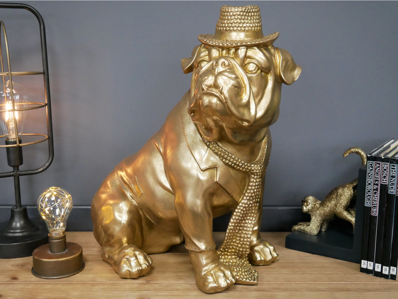 Bulldog With Hat & Tie