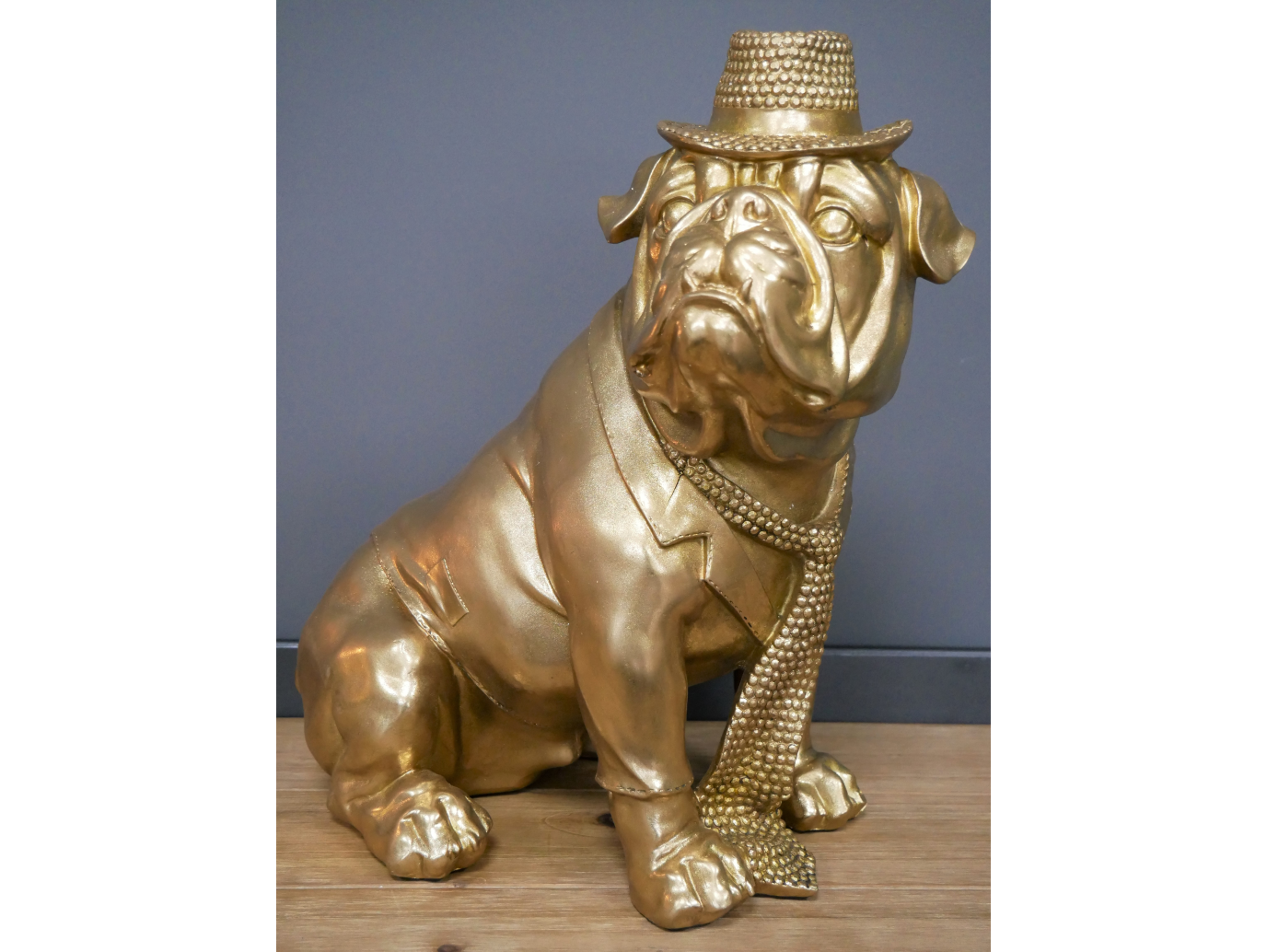 Bulldog With Hat & Tie