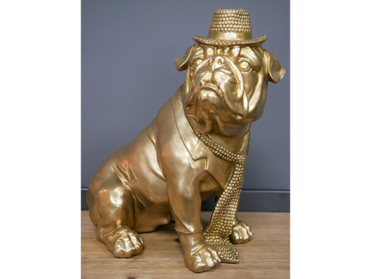 Bulldog With Hat & Tie