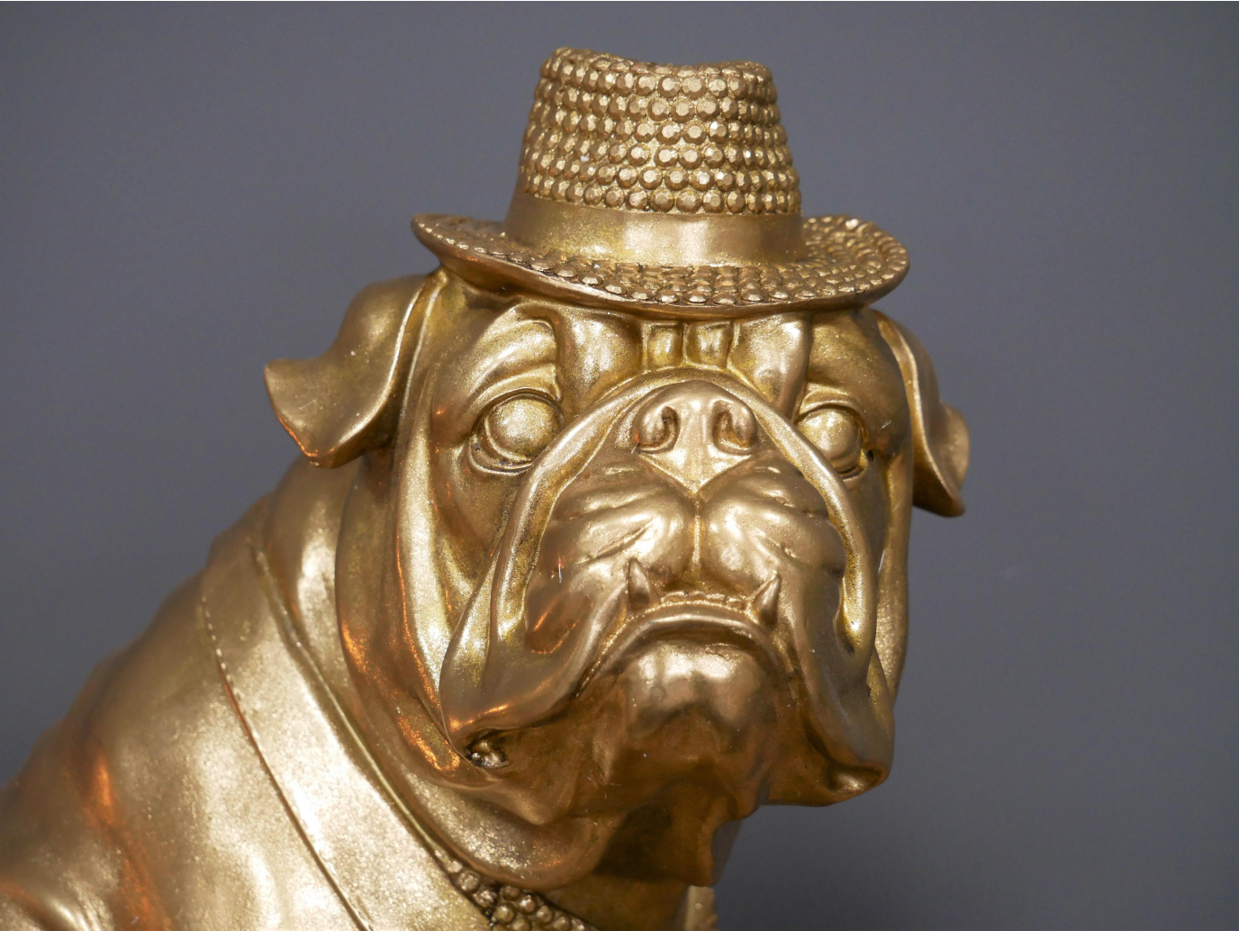 Bulldog With Hat & Tie