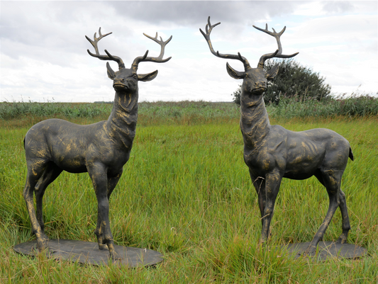 Pair Of Standing Stags