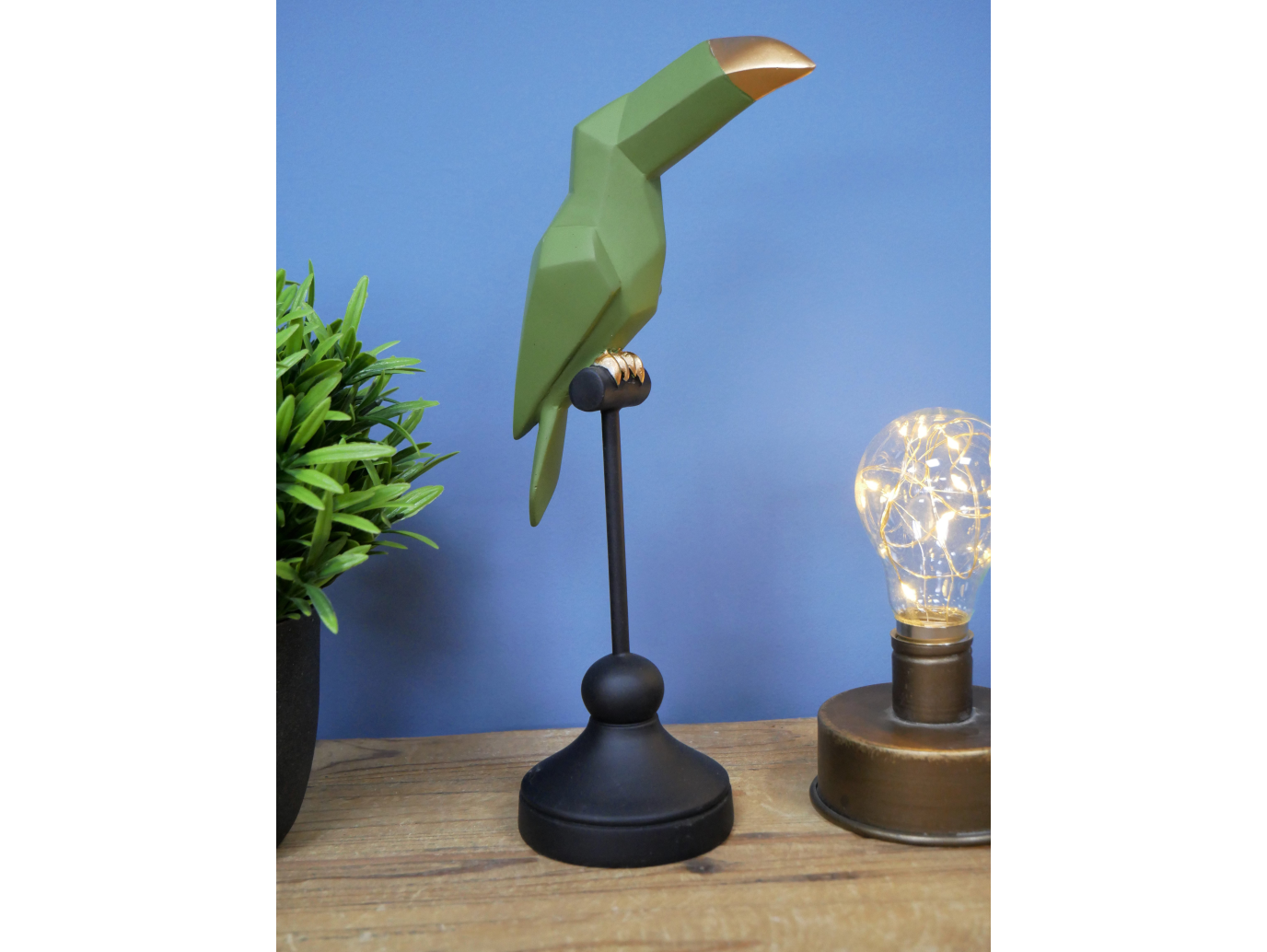 Green Bird On Stand