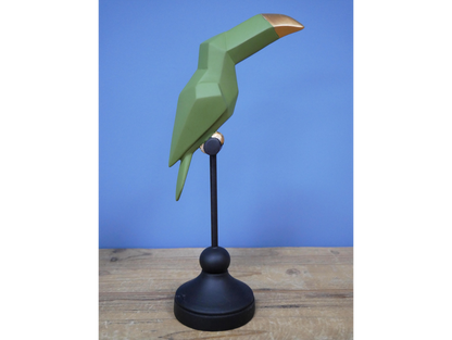 Green Bird On Stand