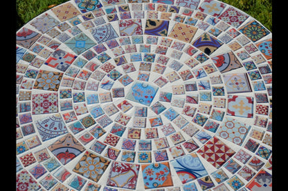 Mosaic Table & Two Chairs (T42)