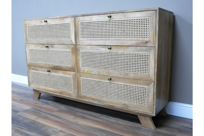 6 Drawer Rattan Cabinet