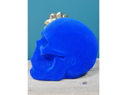Blue Skull With Flower