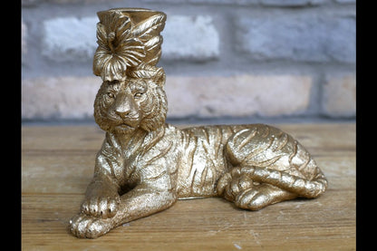 Laying Tiger Candle Holder