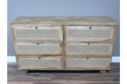 6 Drawer Rattan Cabinet