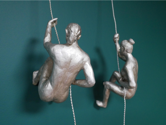 Set Of 2 Abseiling Women