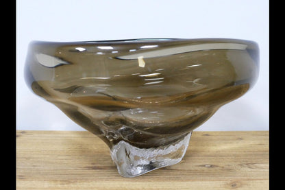 Large Grey Glass Bowl