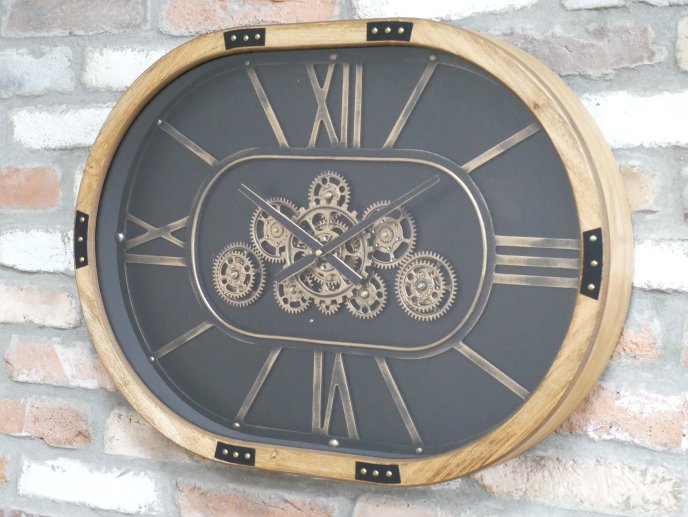 Oval Clock With Cogs