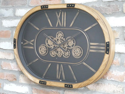 Oval Clock With Cogs