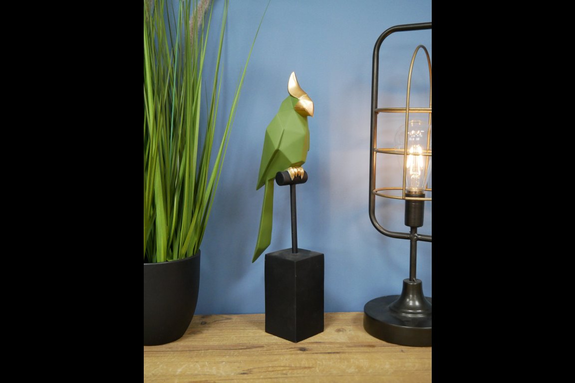 Green Bird On Stand