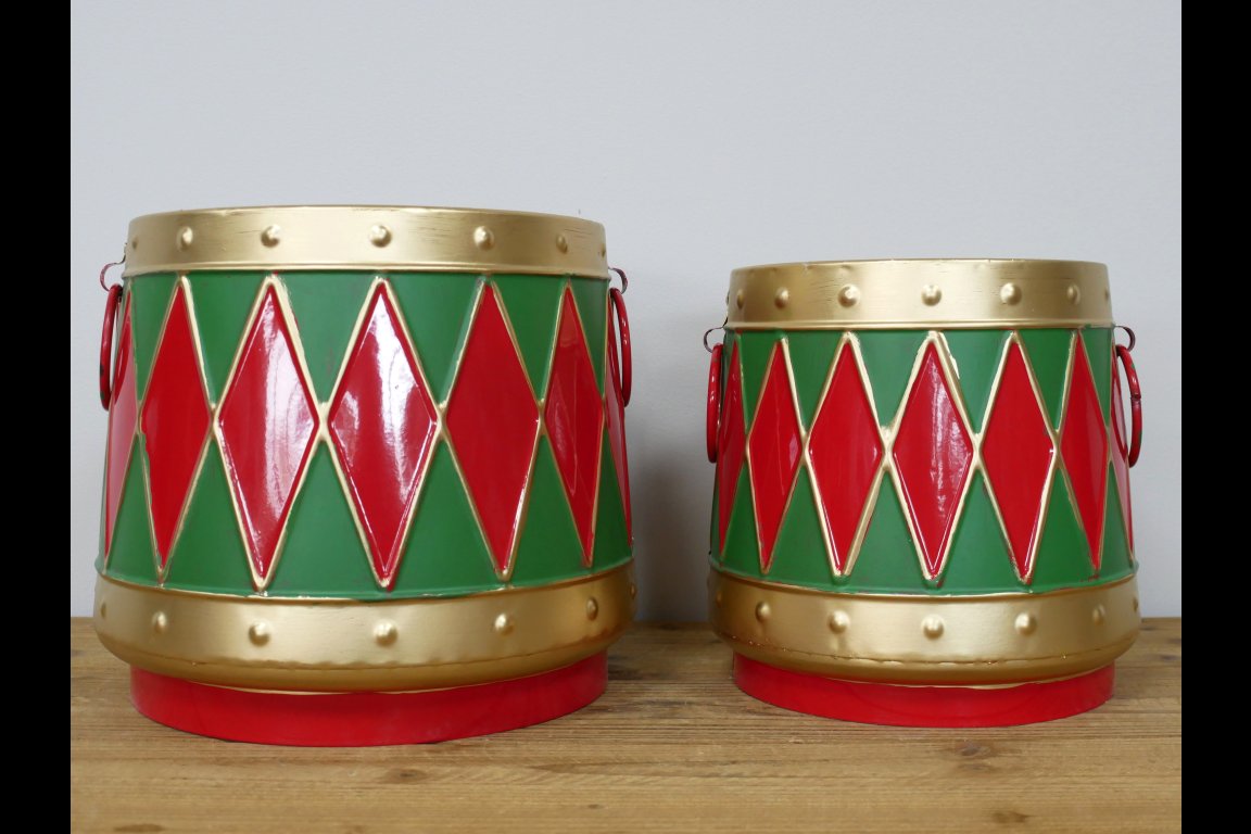 Set Of Two Drum Planters