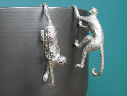 Set Of 2 Monkey Pot Hangers