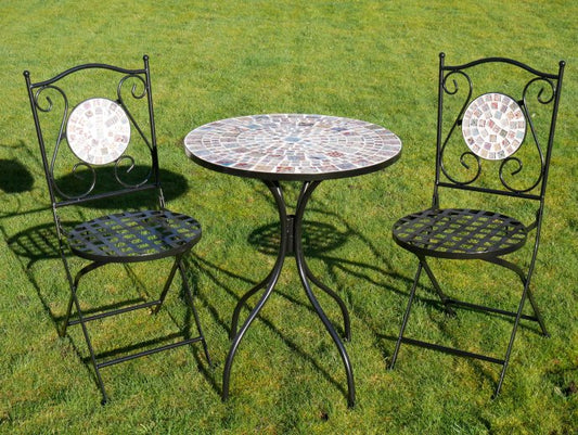 Mosaic Table & Two Chairs (T42)