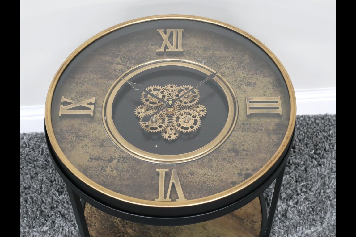 Clock With Cogs Side Table