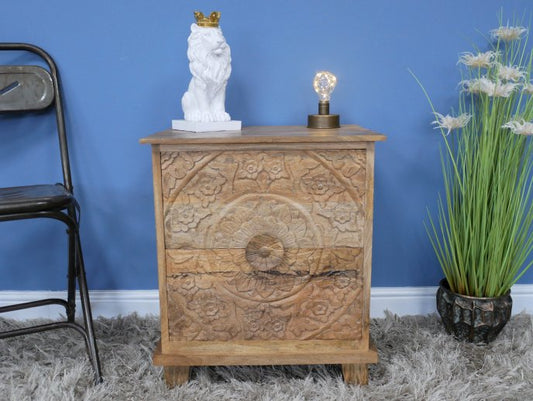 Carved Bedside Cabinet