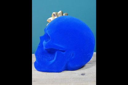 Blue Skull With Flower