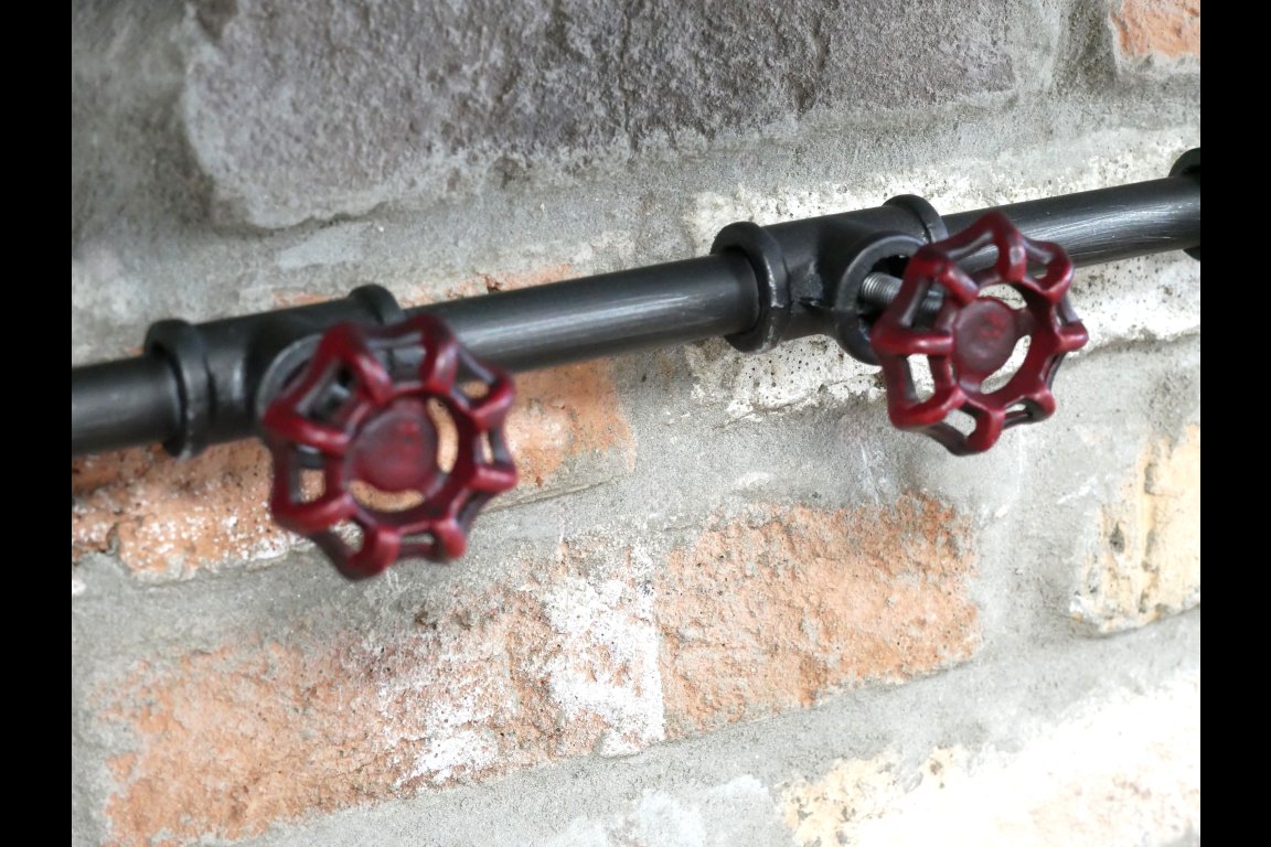 Shelf With Clock & Hooks