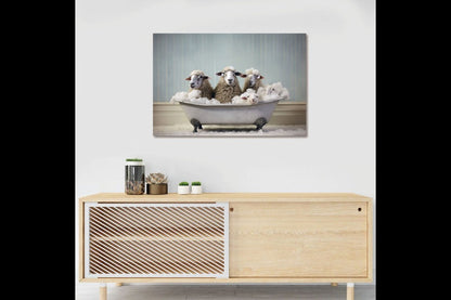 Sheep In Bath Wall Art