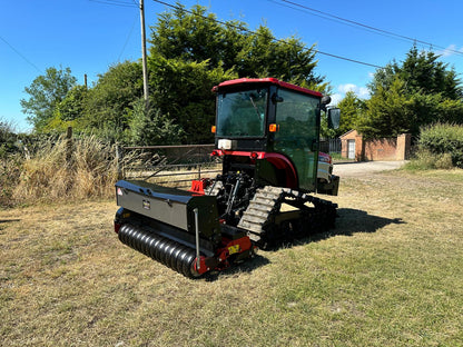 65 HOURS! MITSUBISHI GCR22 22HP COMPACT TRACKED CRAWLER TRACTOR & ROTA DAIRON RGD140 SLIT OVERSEEDER