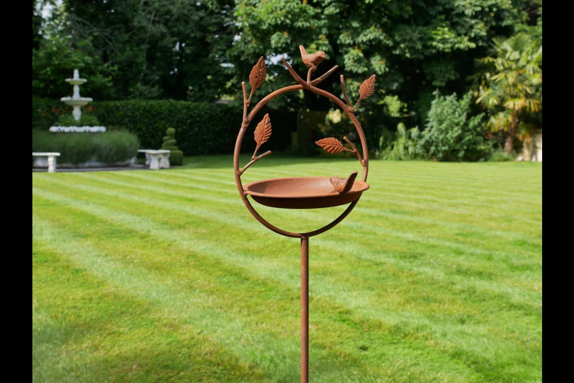 Rusty Bird Feeder Stake