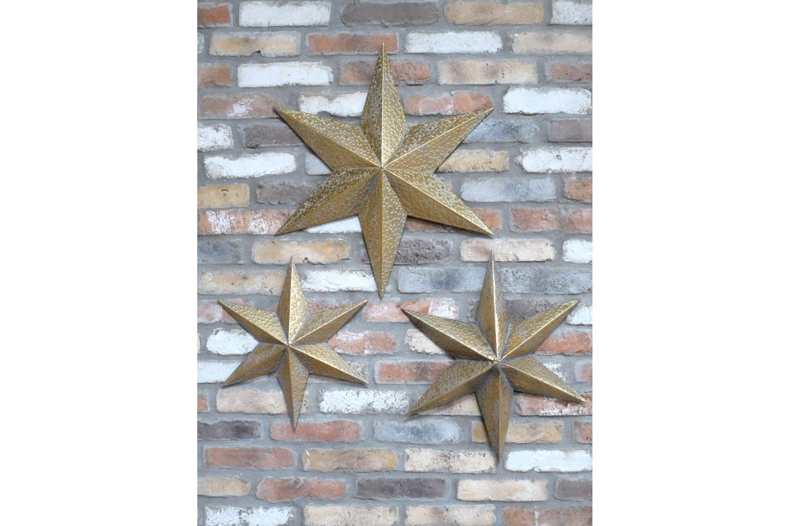 Set Of 3 Stars Wall Decorations