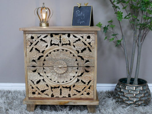 Carved Bedside