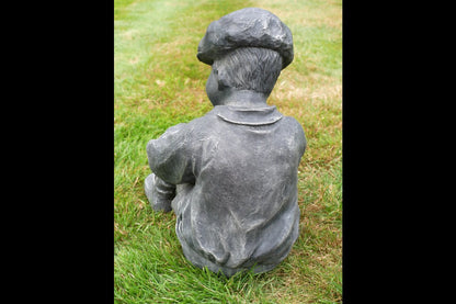 Boy Sat With Football
