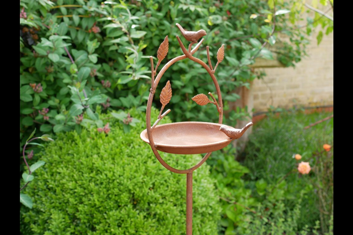 Rusty Bird Feeder Stake